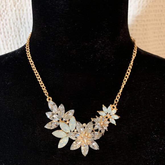 Ballet Stones & Crystal Flower Collar Necklace - Picture 1 of 6